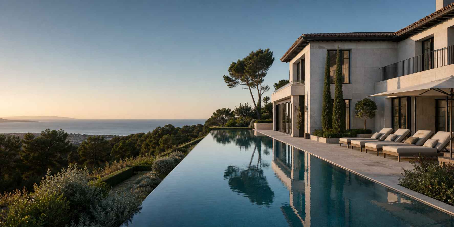 Mediterranean villa overlooking the sea